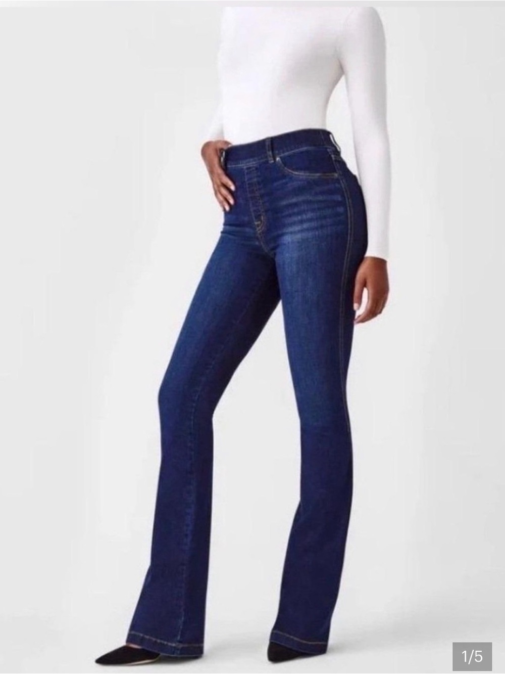 NWOT SZ L SPANX Dark Blue Flare Jeans